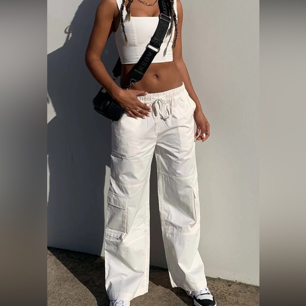 Princess polly white cargo pants set size US 2